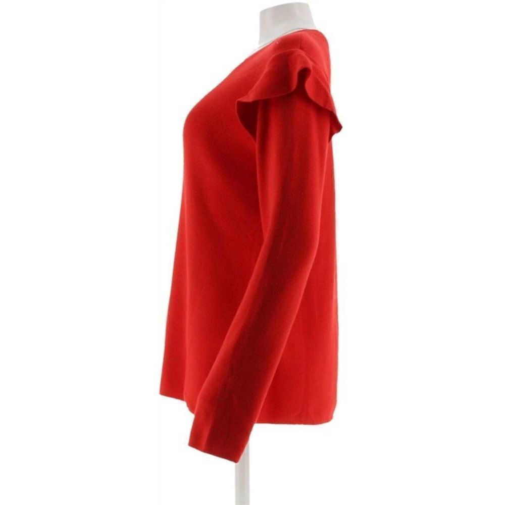 Du Jour Ruffle Shoulder Rib Knit Sweater - Picture 3 of 5